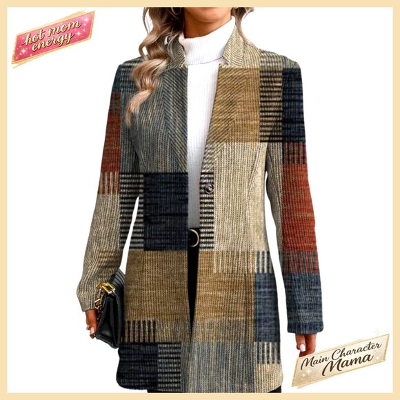 Long Blazer Jacket Open Front Loose Fit Work Office Casual Outerwear